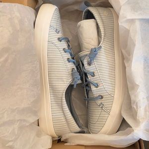 Sperry Light Blue Striped Sneakers
